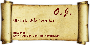 Oblat Jávorka névjegykártya